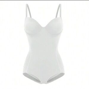 White Women's Shaping Bodysuit with Underwire Support